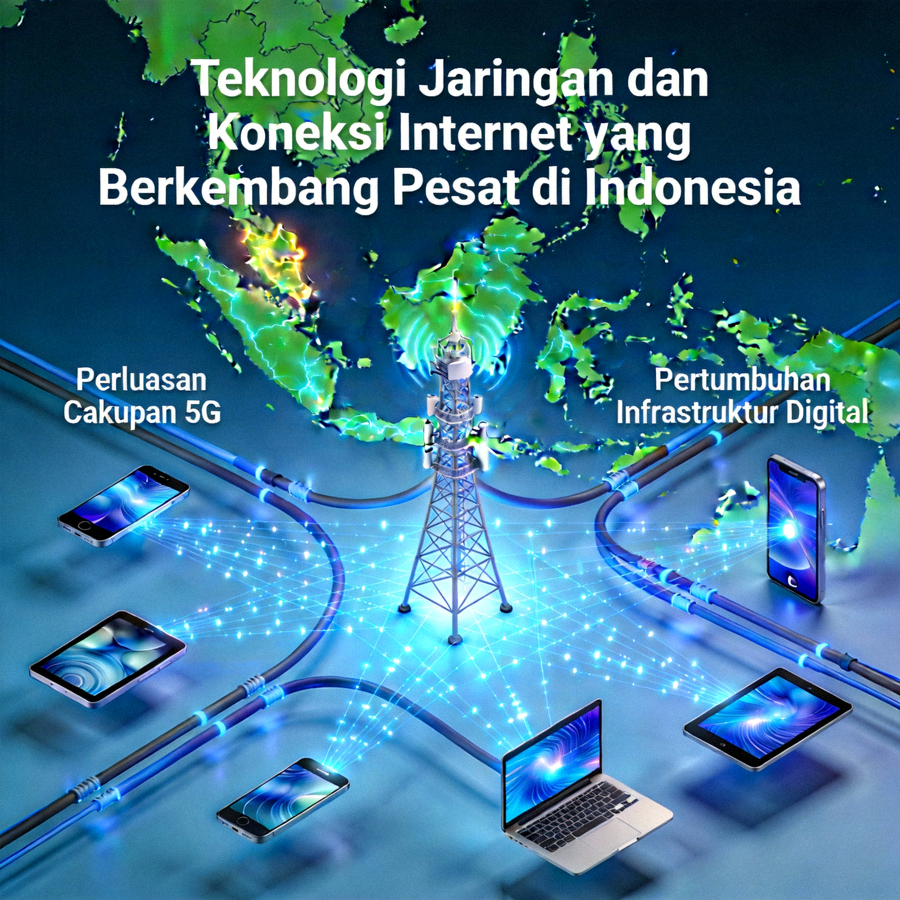 Teknologi jaringan dan koneksi internet yang berkembang pesat di Indonesia